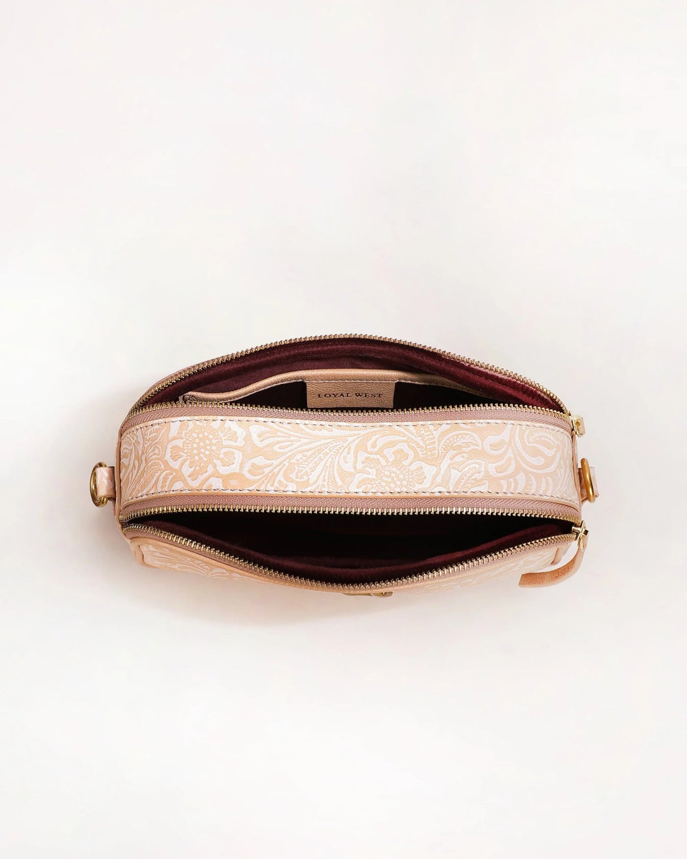 Sophia Shoulder Bag - Beige Floral Leather - Southern Soule Designs