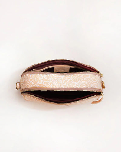 Sophia Shoulder Bag - Beige Floral Leather - Southern Soule Designs