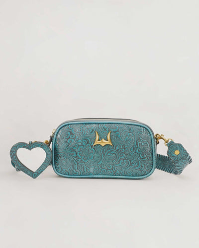 Sophia Shoulder Bag - Turquoise Floral - Southern Soule Designs