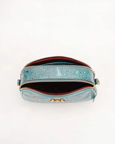 Sophia Shoulder Bag - Turquoise Floral - Southern Soule Designs
