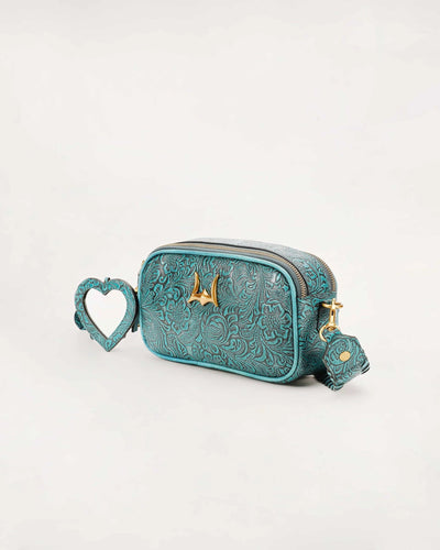 Sophia Shoulder Bag - Turquoise Floral - Southern Soule Designs