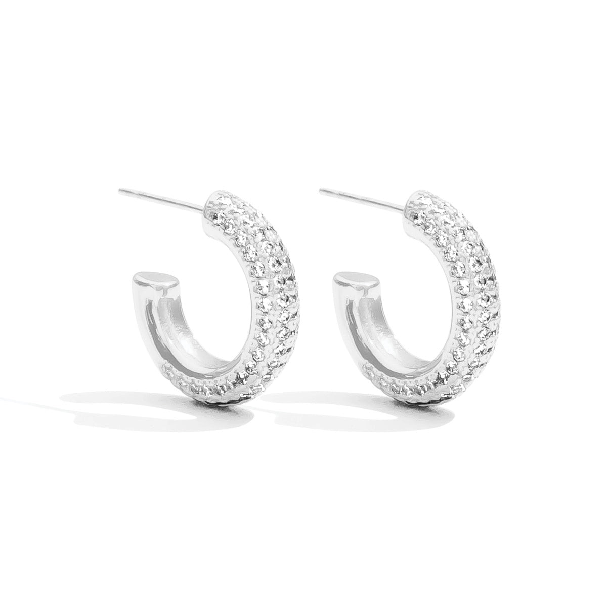 Sophisticated Vibes Pave Hoop E7724 - Southern Soule Designs