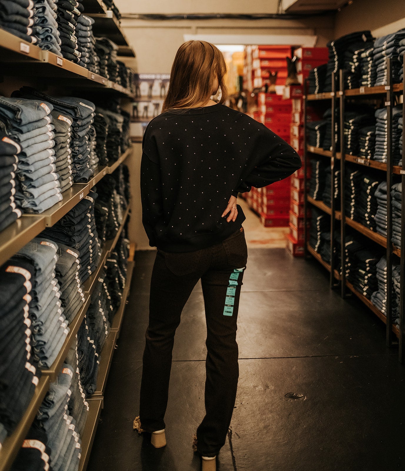 Sparkle Crew Neck Sweatshirt Black ZT254640 - Southern Soule Designs