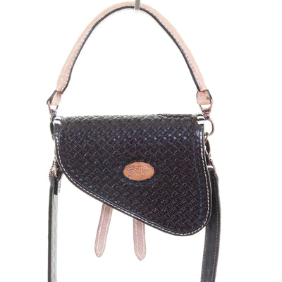 Natural Floral Saddle Purse SPB04