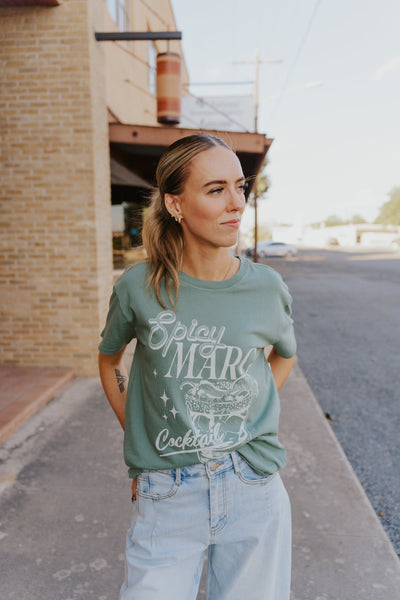 Spicy Marg Boyfriend Tee Hunter Green GT253162S - Southern Soule Designs