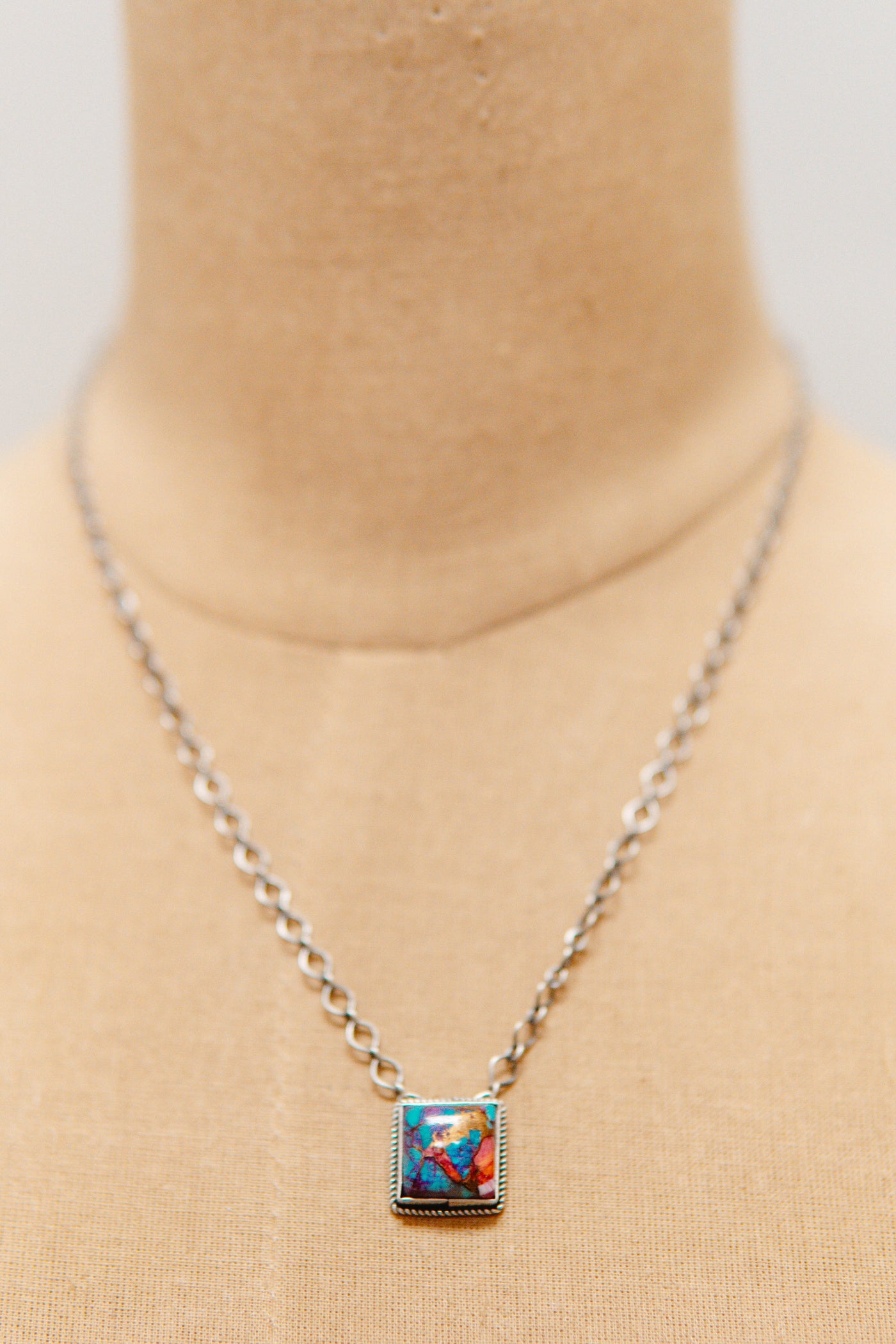 Purple Mohave Square Necklace