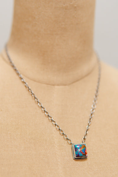 Purple Mohave Square Necklace