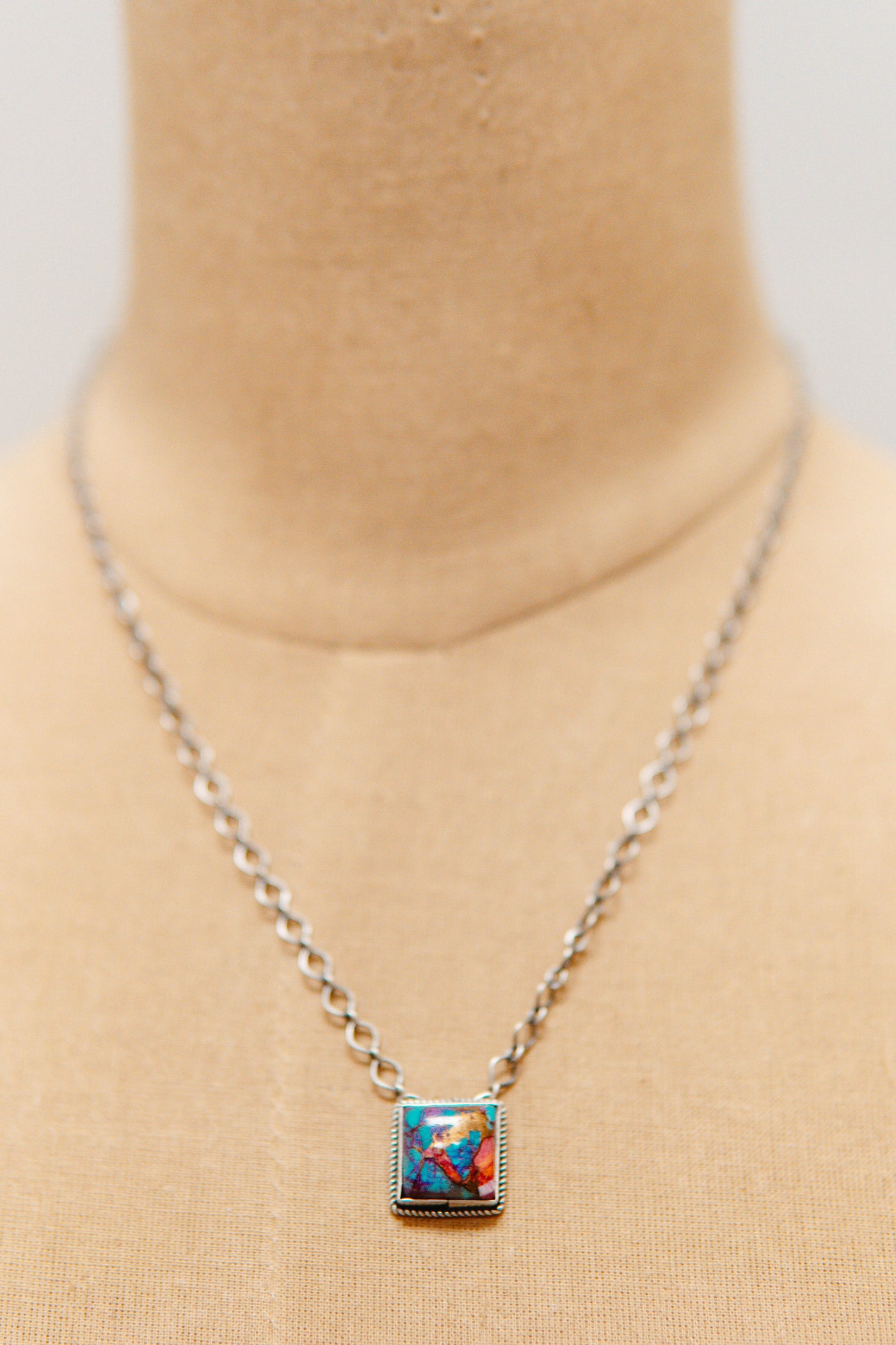Purple Mohave Square Necklace
