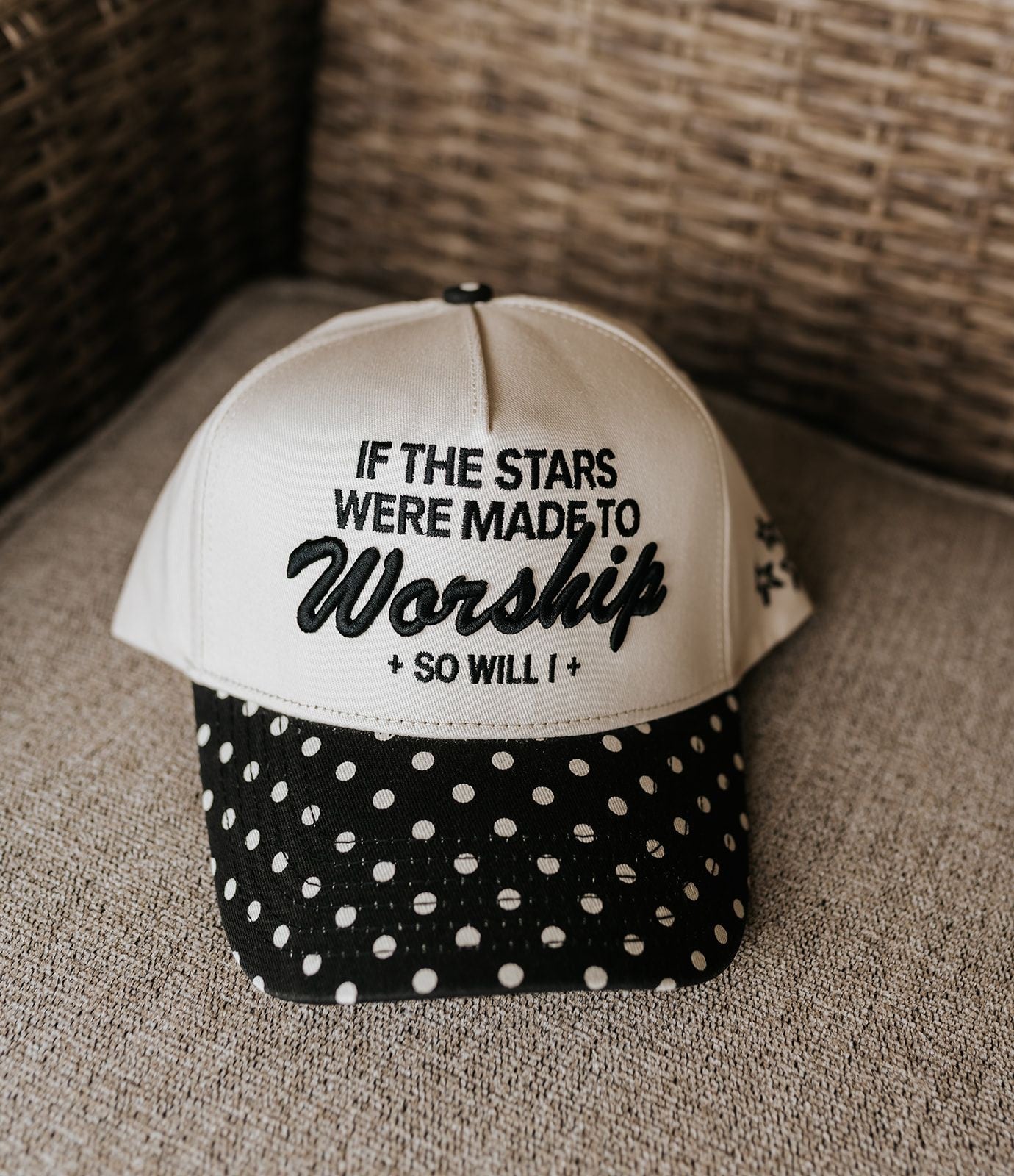 Stars Were Made To Worship Black Polka Dot Trucker Hat - Southern Soule Designs