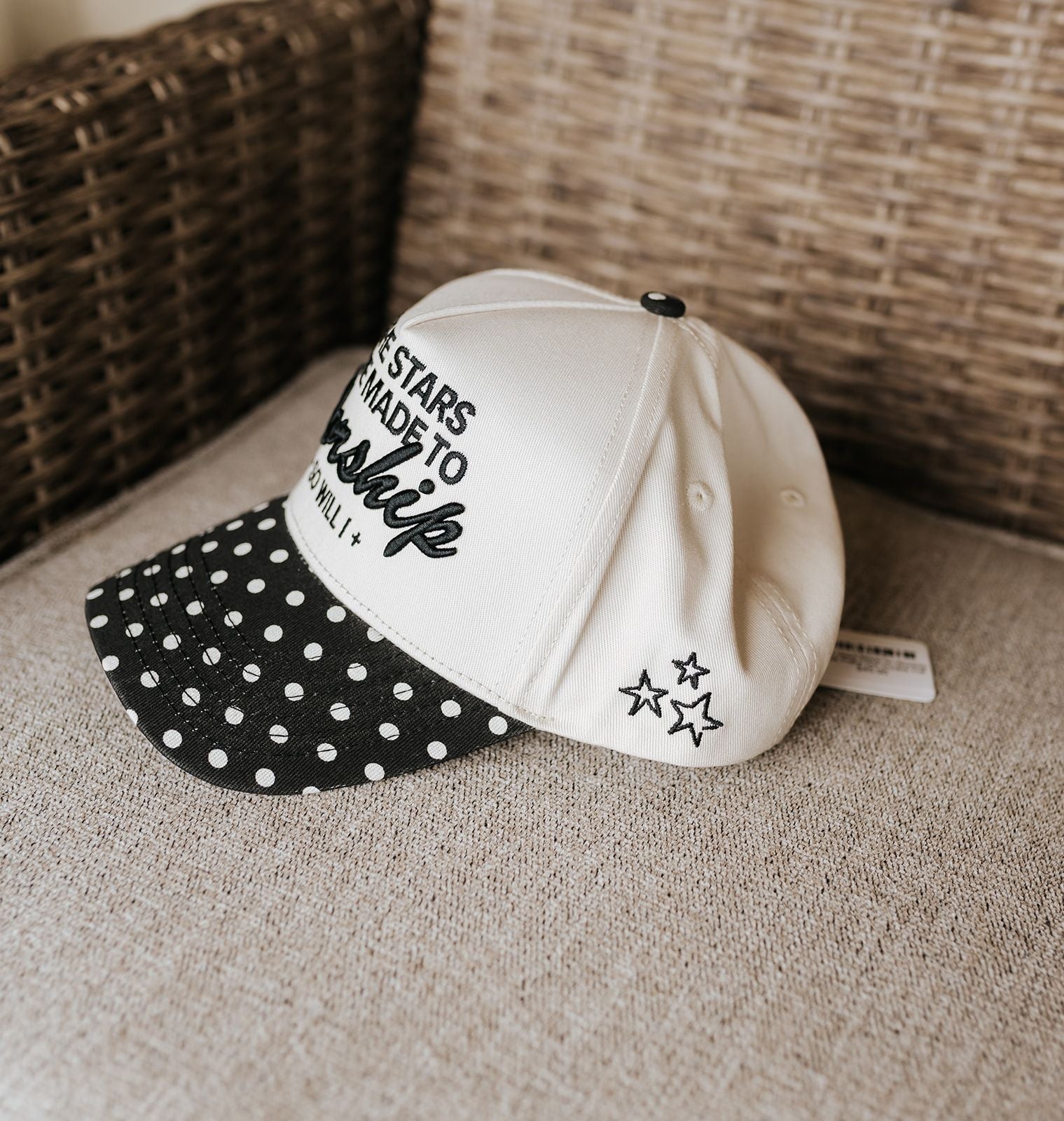 Stars Were Made To Worship Black Polka Dot Trucker Hat - Southern Soule Designs