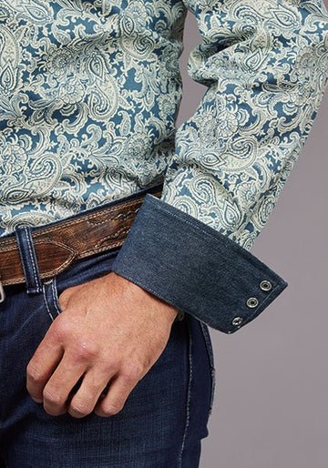 Stetson Blue LS Paisley - Southern Soule Designs