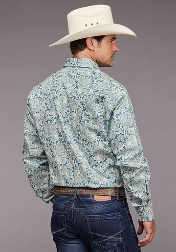 Stetson Blue LS Paisley - Southern Soule Designs