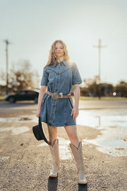 Stetson Med Wash Blue Denim Shirt Dress 11 - 057 - 0594 - 6038 - Southern Soule Designs