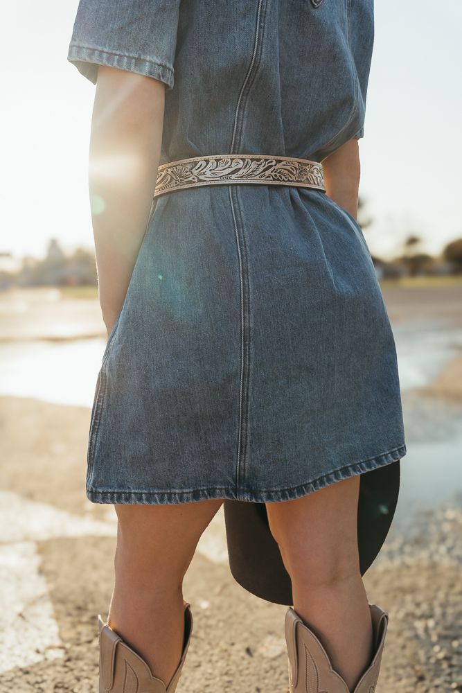 Stetson Med Wash Blue Denim Shirt Dress 11-057-0594-6038 - Small Stetson Med Wash Blue Denim Shirt Dress 11-057-0594-6038 - Small