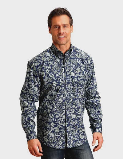 Stetson MNS Blue LS Paisley - Southern Soule Designs