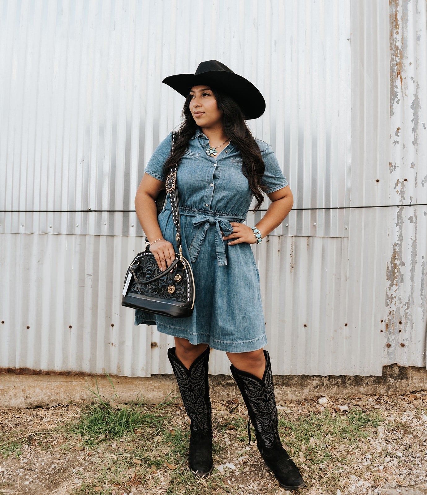 Stetson Women's Short Sleeve Denim Dress 11 - 057 - 0565 - 5002 - Southern Soule Designs