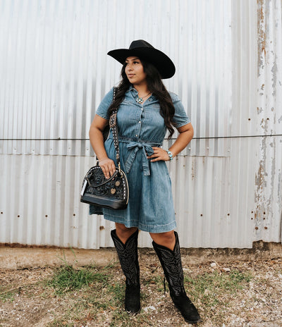 Stetson Women's Short Sleeve Denim Dress 11 - 057 - 0565 - 5002 - Southern Soule Designs