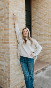 Stone Fringe Sweater Top T5503 - Southern Soule Designs