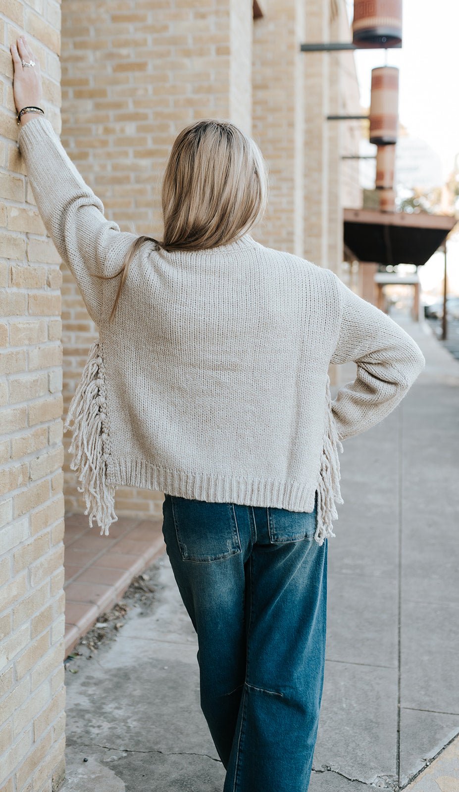 Stone Fringe Sweater Top T5503 - Southern Soule Designs