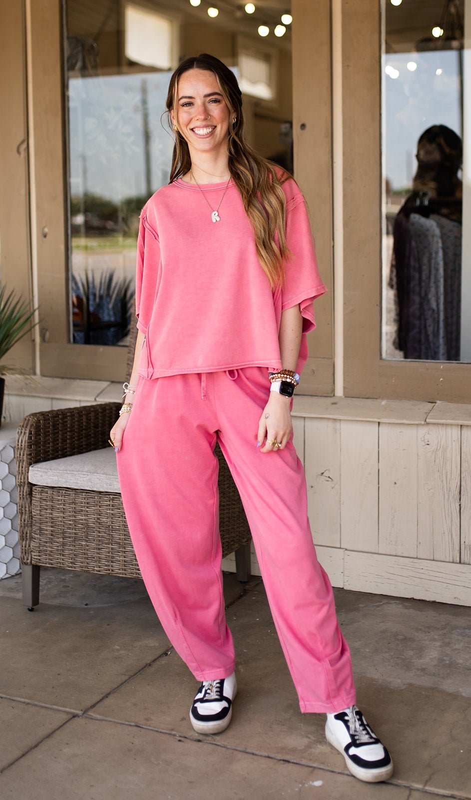 Strawberry Mineral Washed Barrel Pants P6455 - Southern Soule Designs
