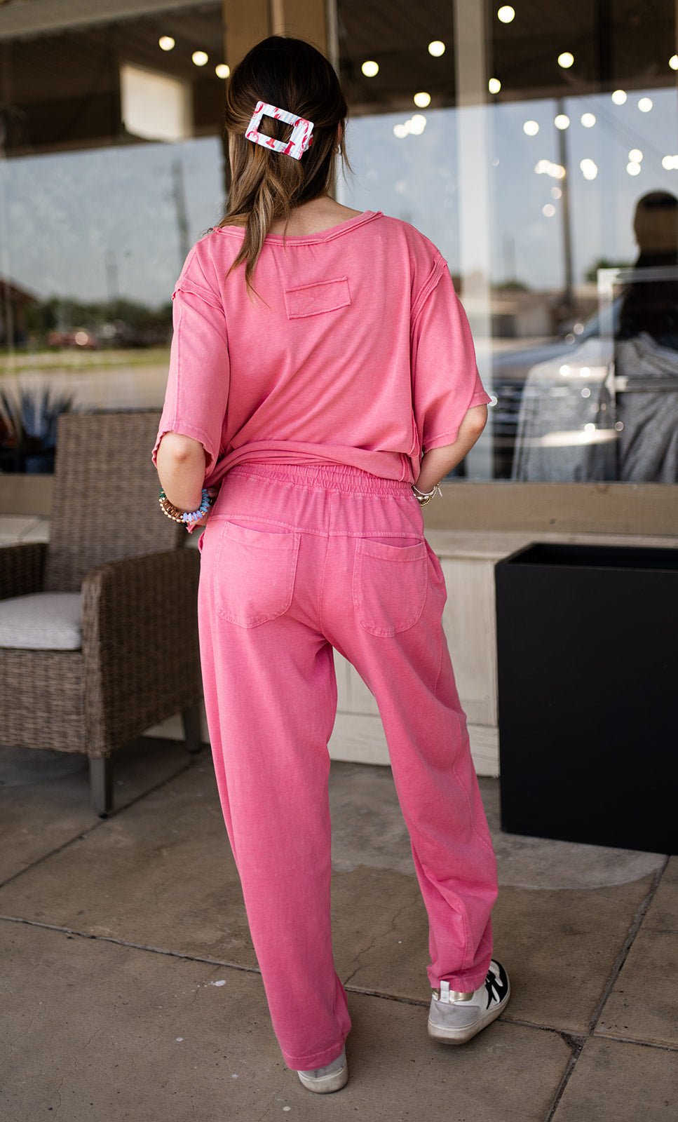 Strawberry Mineral Washed Barrel Pants P6455 - Southern Soule Designs