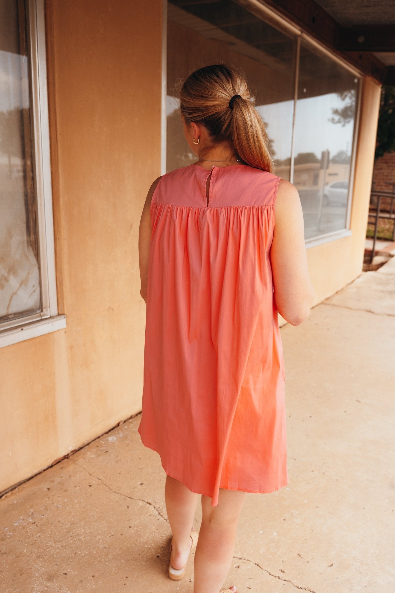 Strawberry Pink Smocked Mini Dress D - 2821 - JK - 1 - Southern Soule Designs