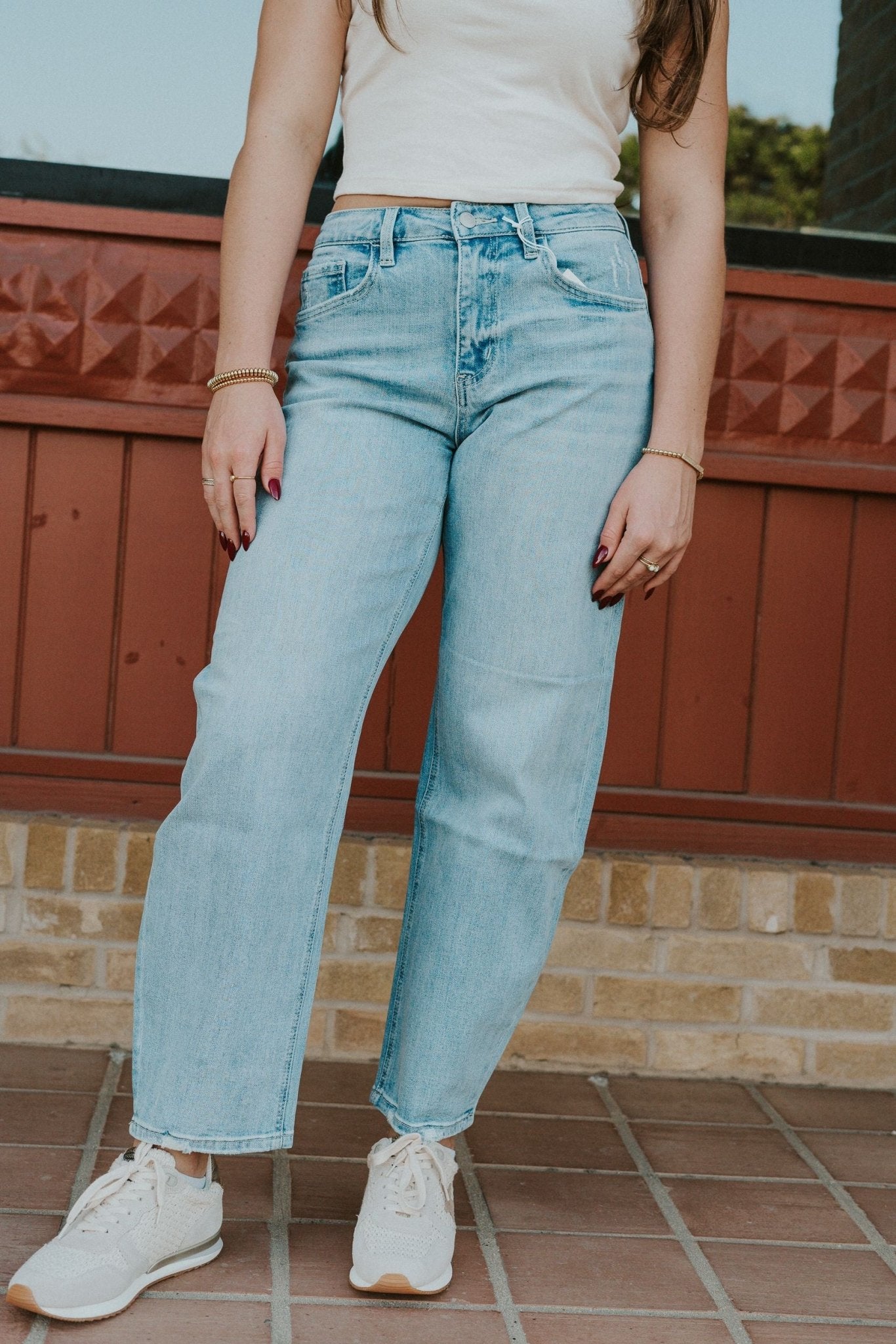 Suave High Rise Barrel Leg Jeans LV1407 - Southern Soule Designs