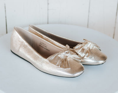 Sugar Rush Gold Crinkle Metallic Flat - Southern Soule Designs