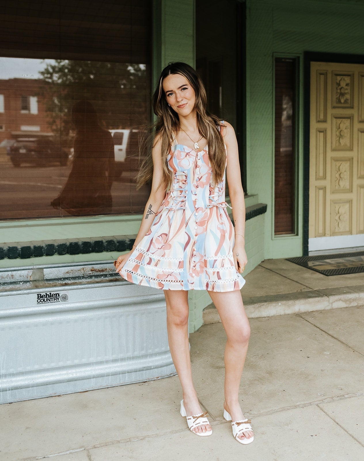 Sunset Bloom Lace - Up Corset Mini Dress JMD17842 - Southern Soule Designs