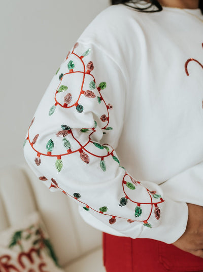 Sweatshirt Sarah Holly Jolly Lights - Southern Soule Designs