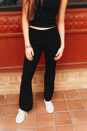SWP9902 Blk Boot Cut Sweater Pants - Southern Soule Designs