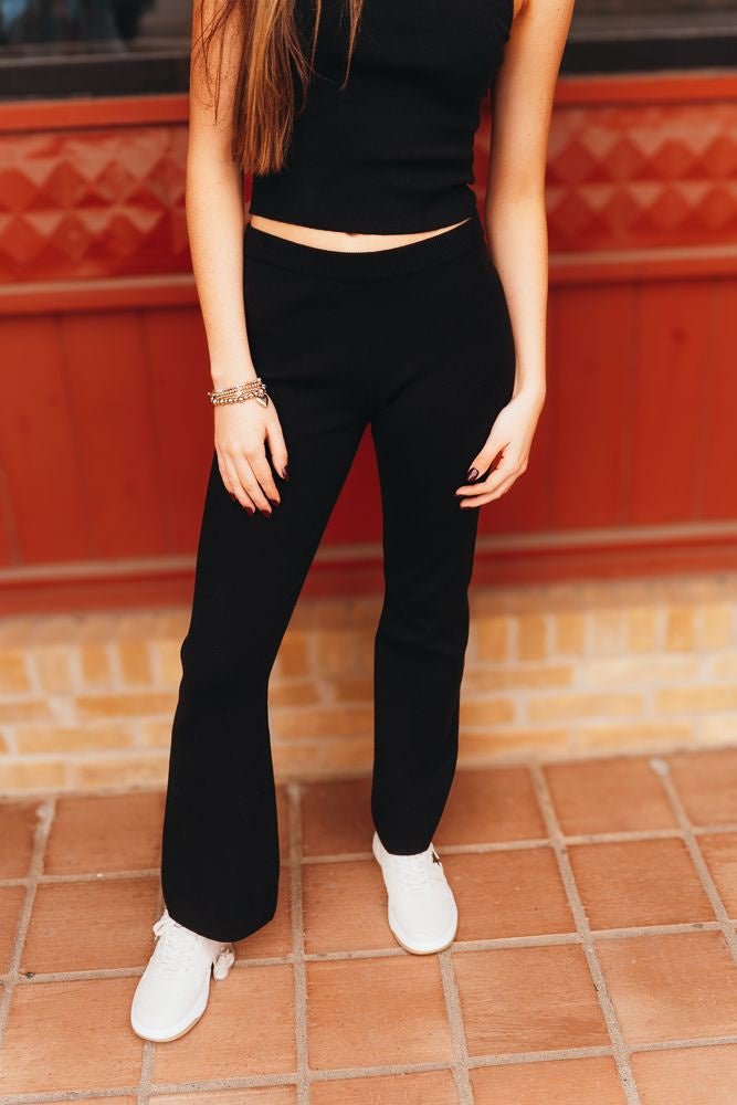 SWP9902 Blk Boot Cut Sweater Pants - Southern Soule Designs