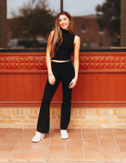 SWP9902 Blk Boot Cut Sweater Pants - Southern Soule Designs