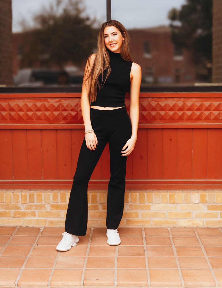 SWP9902 Blk Boot Cut Sweater Pants - Southern Soule Designs