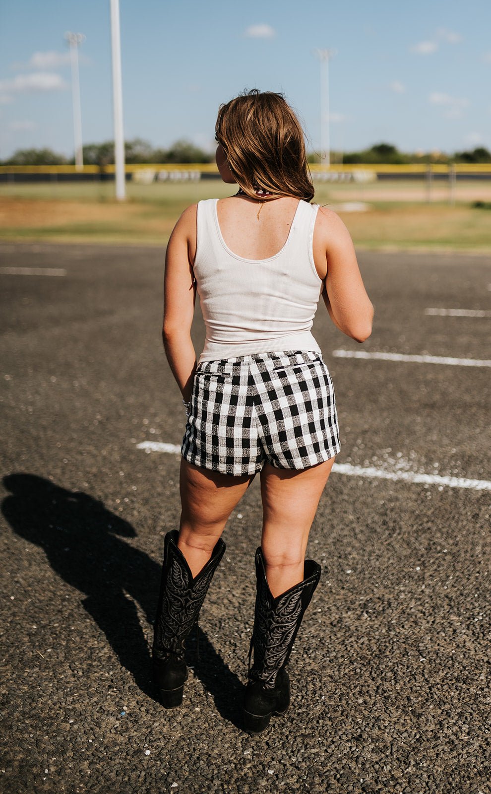 Tailored Silhouette High Waist Gingham Short - CP10339 - Southern Soule Designs