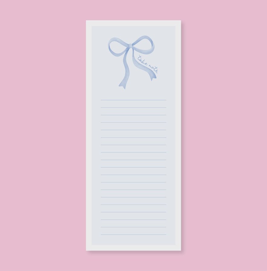 Take Note Blue Bow List Notepad - Southern Soule Designs