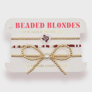 TAMU/Aggie Logo Bow Stack of 3 Bracelets - Southern Soule Designs