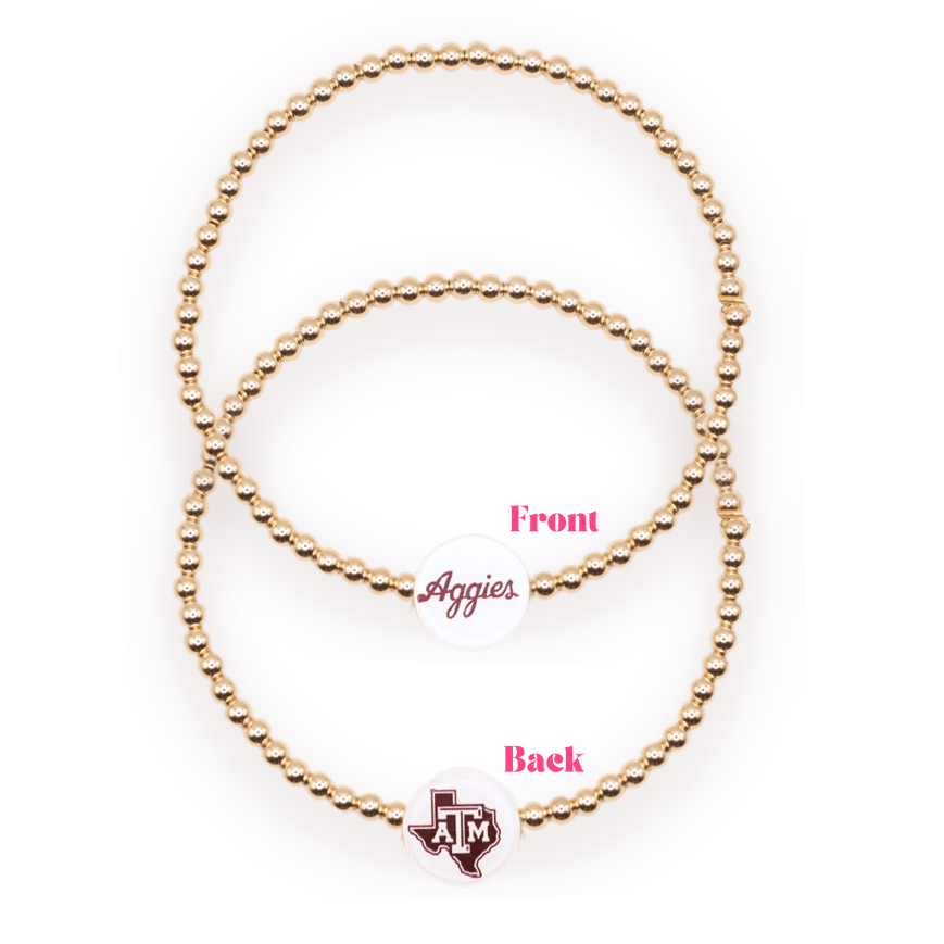Tamu/Aggies Gold & Sprinkle Bracelet Stack - Southern Soule Designs