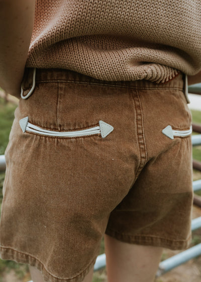 Tan Arrow Denim Shorts HH8400 - Southern Soule Designs