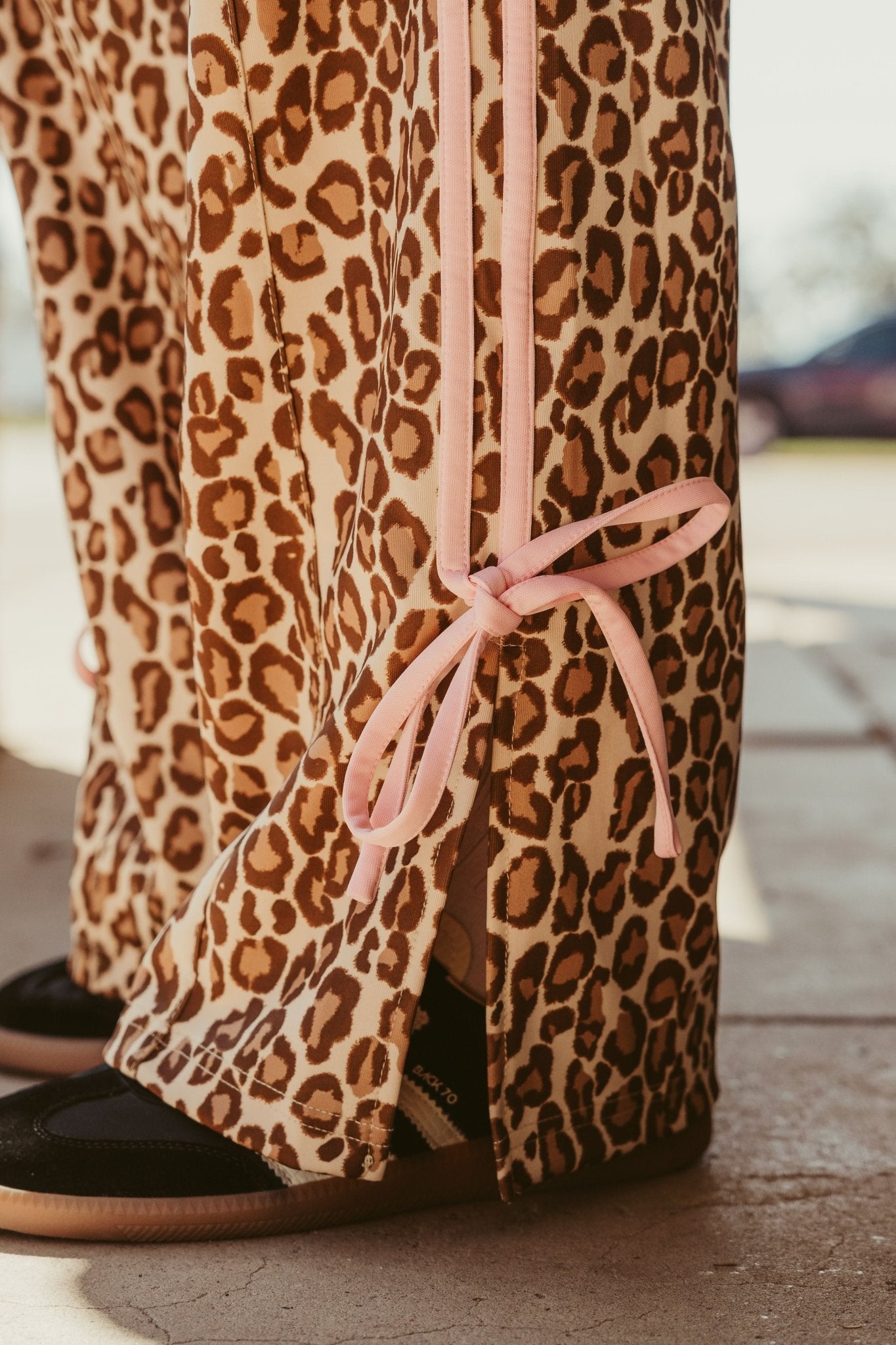 Taupe Animal Bow Track Pants SP2364 - 2 - Southern Soule Designs