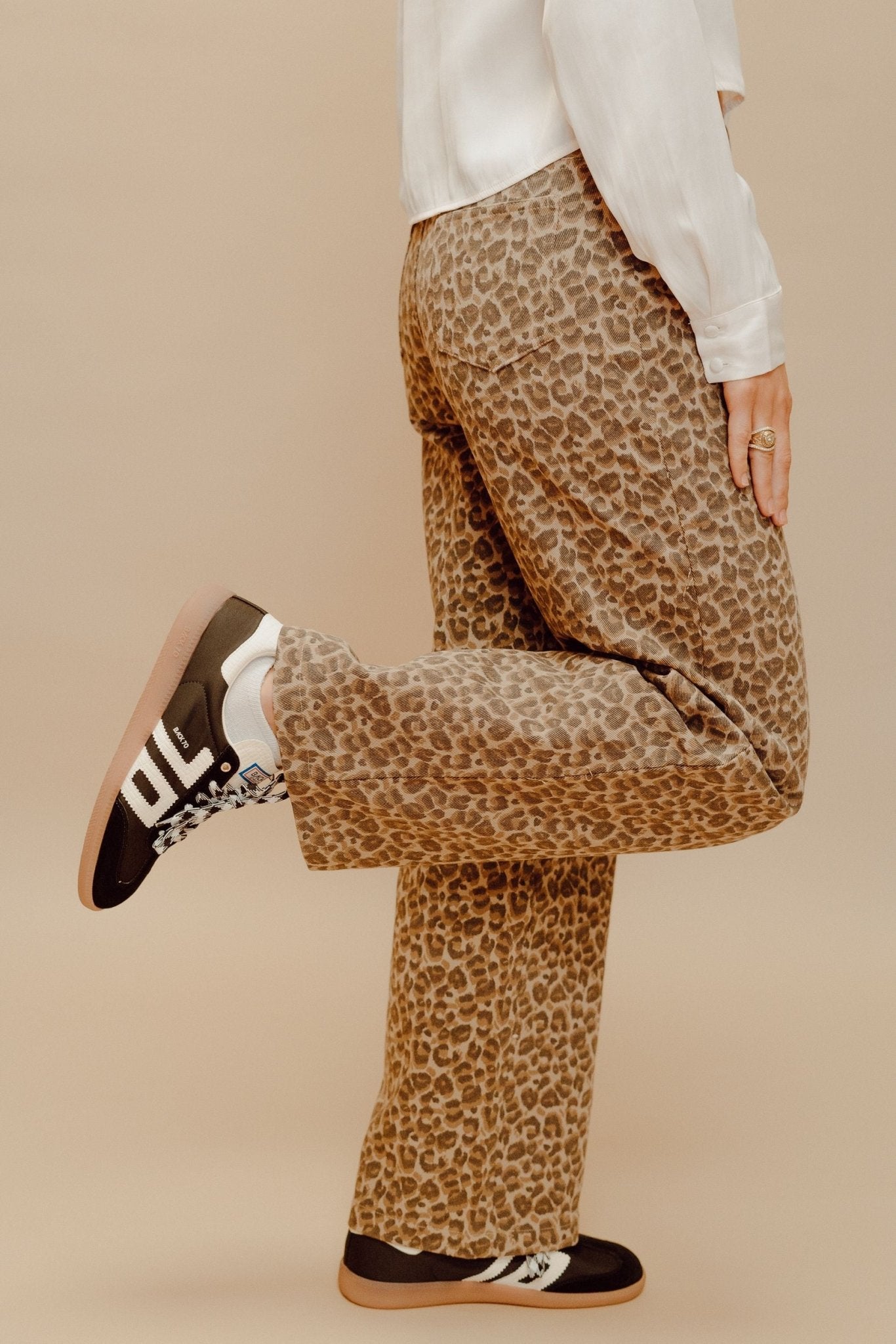 Taupe - Brown Leopard Wide Leg Pants SP2278 - Southern Soule Designs