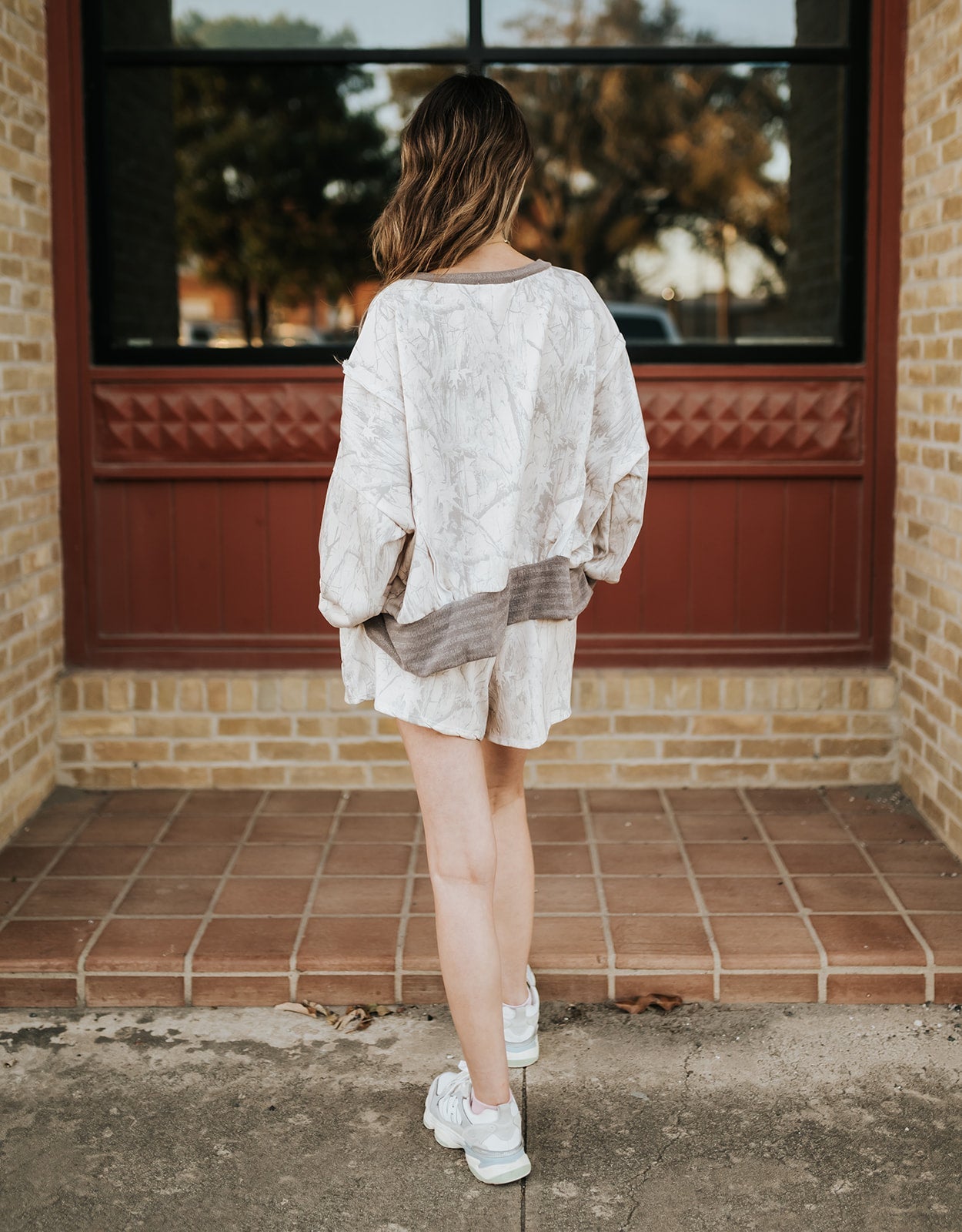 Taupe Camouflage Print Drawstring Shorts P564 - 1D - Southern Soule Designs