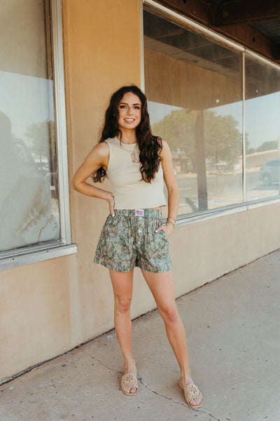 Taupe Embroidery Detail Rib Tank Top ST2792 - 1 - Southern Soule Designs