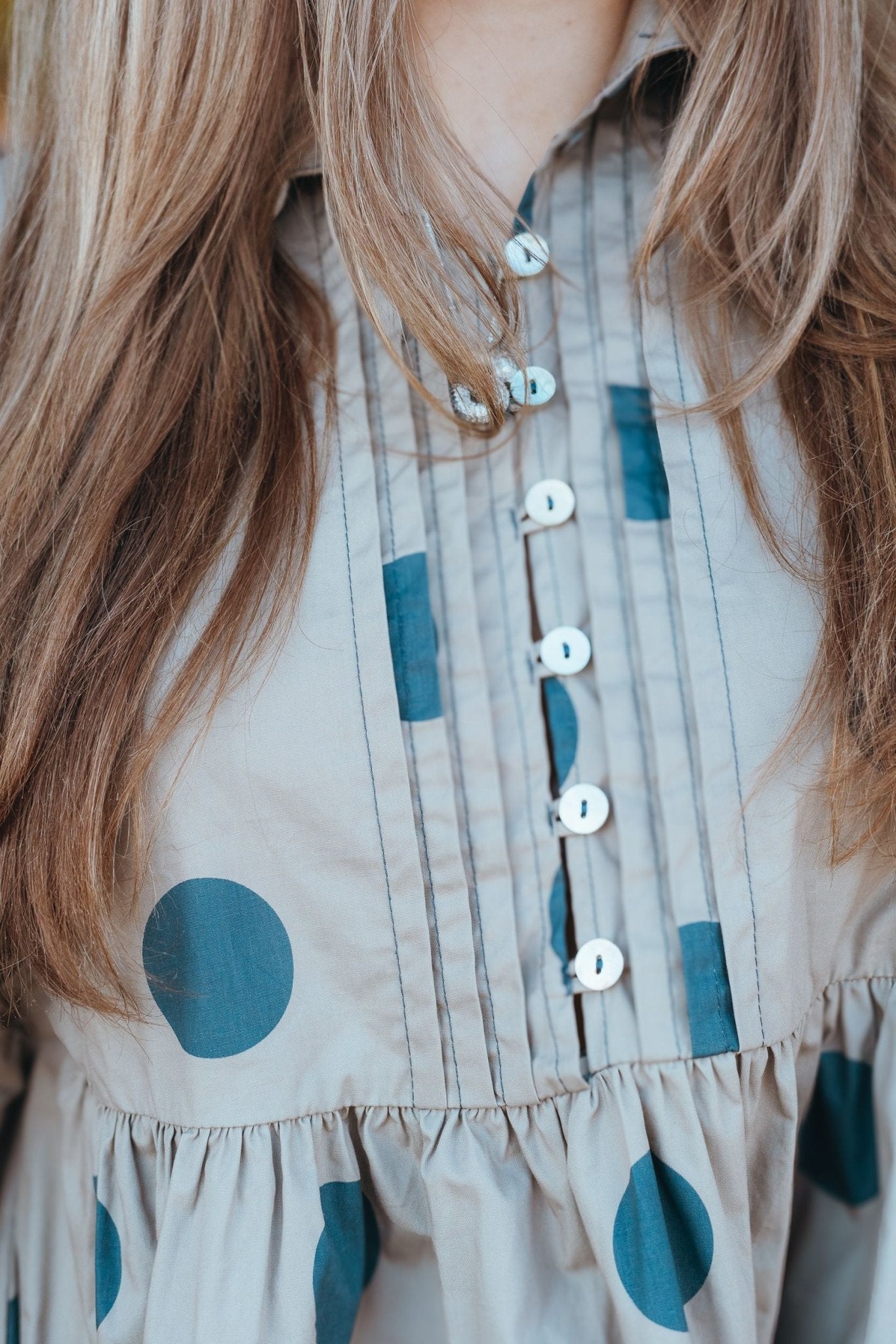 Taupe Polka Dot Mini Dress ID4283 - Southern Soule Designs