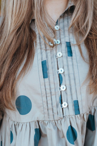 Taupe Polka Dot Mini Dress ID4283 - Southern Soule Designs