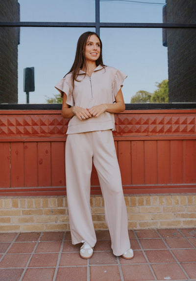 Taupe Wide Leg Scuba Pants WL25 - 10103 - Southern Soule Designs