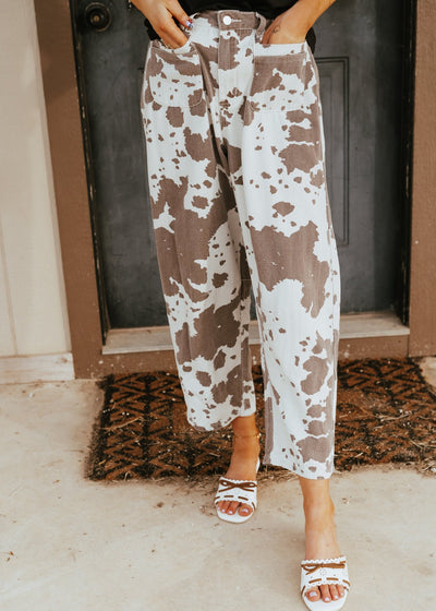 Taupe/Brown Barrel Pants SP2974 - 1 - Southern Soule Designs