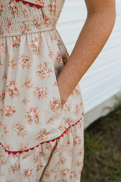 Taupe/Red Bow Maxi Dress ID39820 - 02 - Southern Soule Designs
