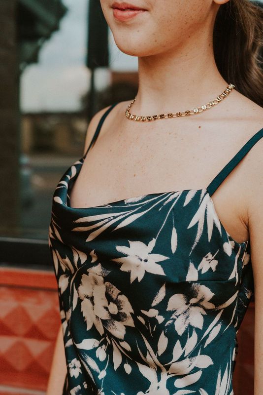 Teal Floral Cowl Neck Midi Dress FD11487 - P462 - Southern Soule Designs