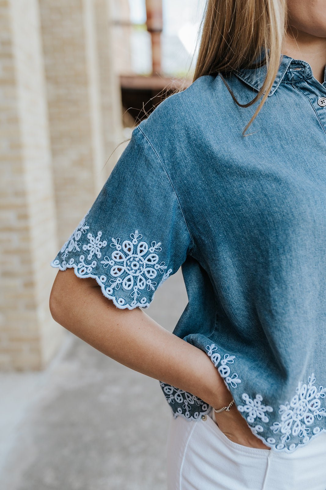 Tencel Embroidered Ansel Top - Southern Soule Designs